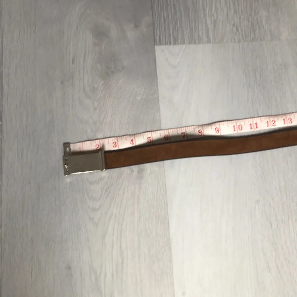 ELUFA BROWN LEATHER CASUAL BASIC BLANK BELT WOMENS SMALL